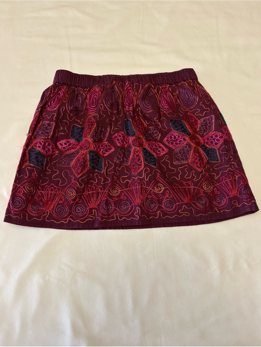 Peek Plum Floral Embroidered Skirt